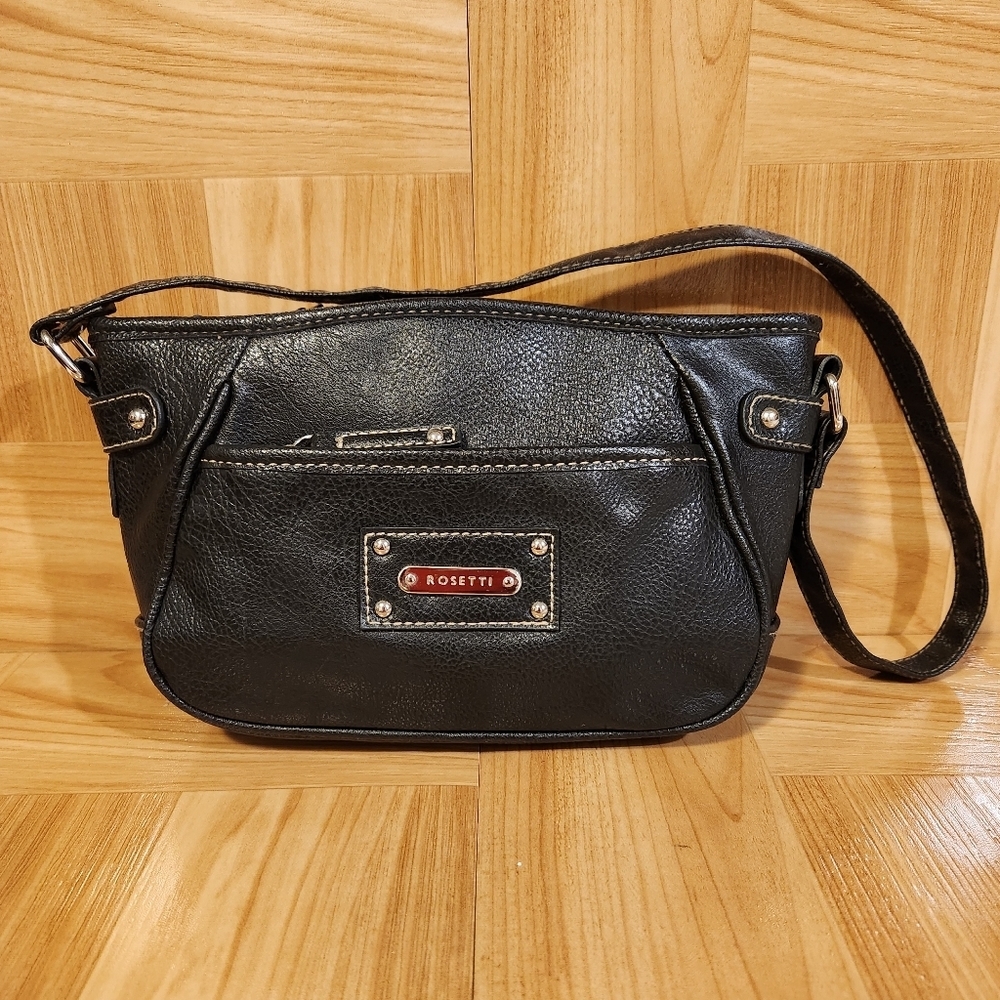 Rosetti Black Shoulder Bag with Zippered Closure